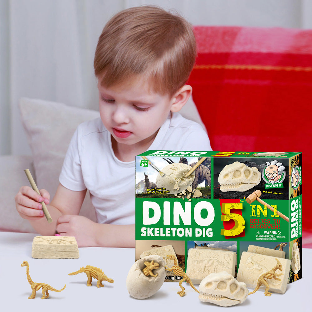 Dinosaur Skeleton Dig Kit for Kids, Discovery Excavation Kits Dinosaur Toys for STEM Science Kit for Kids Ages 6-8 EDUMAN.