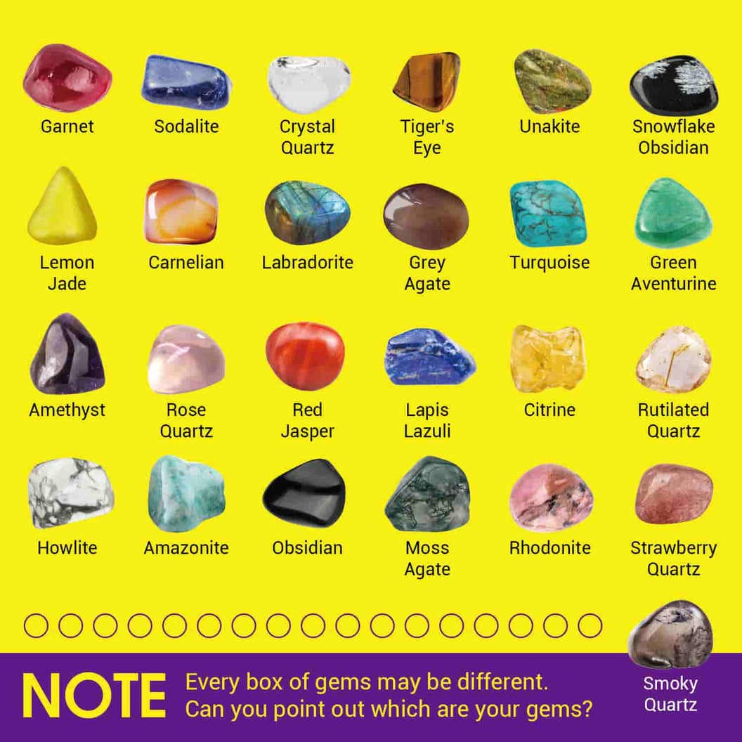 STEM Rock Mineral Gem 25 pcs Gemstones - EDUMAN