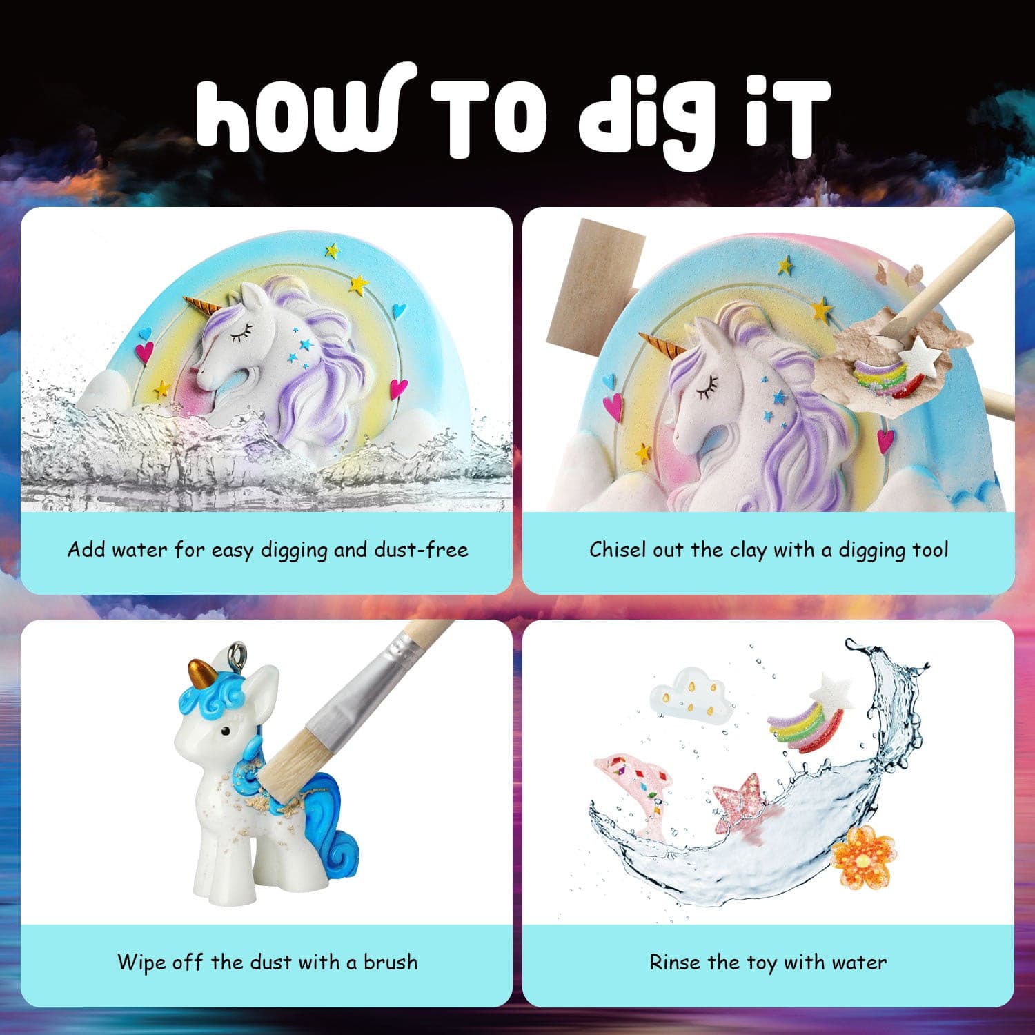 Unicorn Digging Kit for Kids-Science Education STEM Toys EDUMAN.